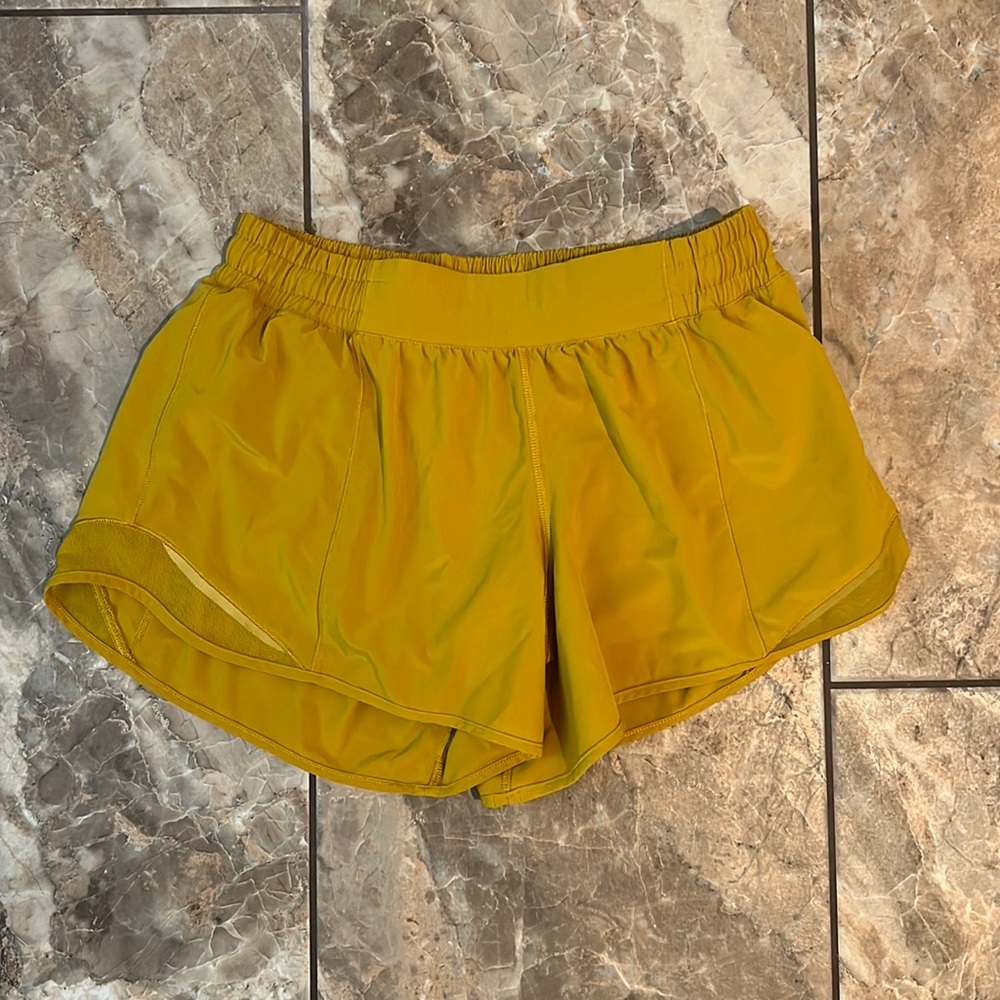 Hotty Hot low rise 4” shorts in mustard yellow